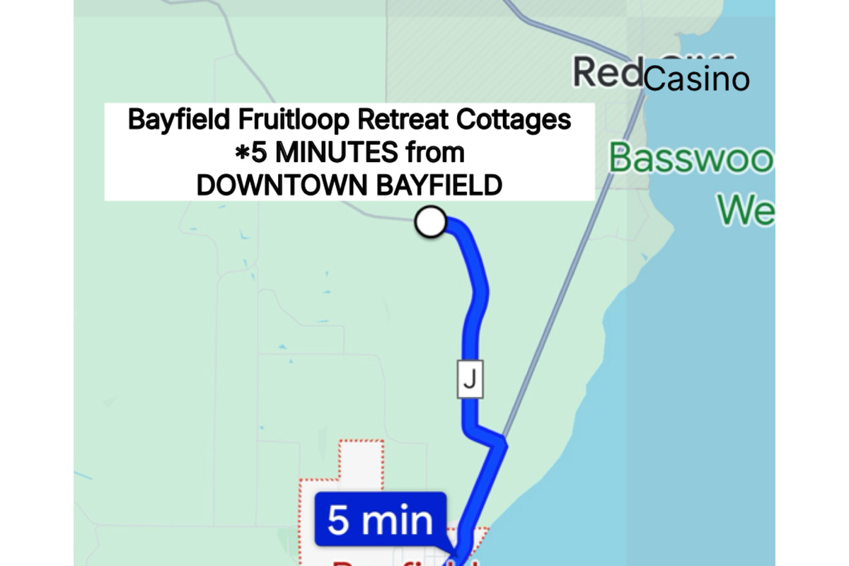 Only 5 minutes from downtown Bayfield. While the cottages give privacy tucked into the woods only minutes from all the activities of Bayfield and area