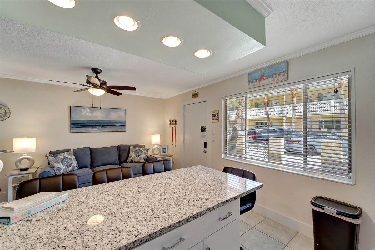 eating area and living room