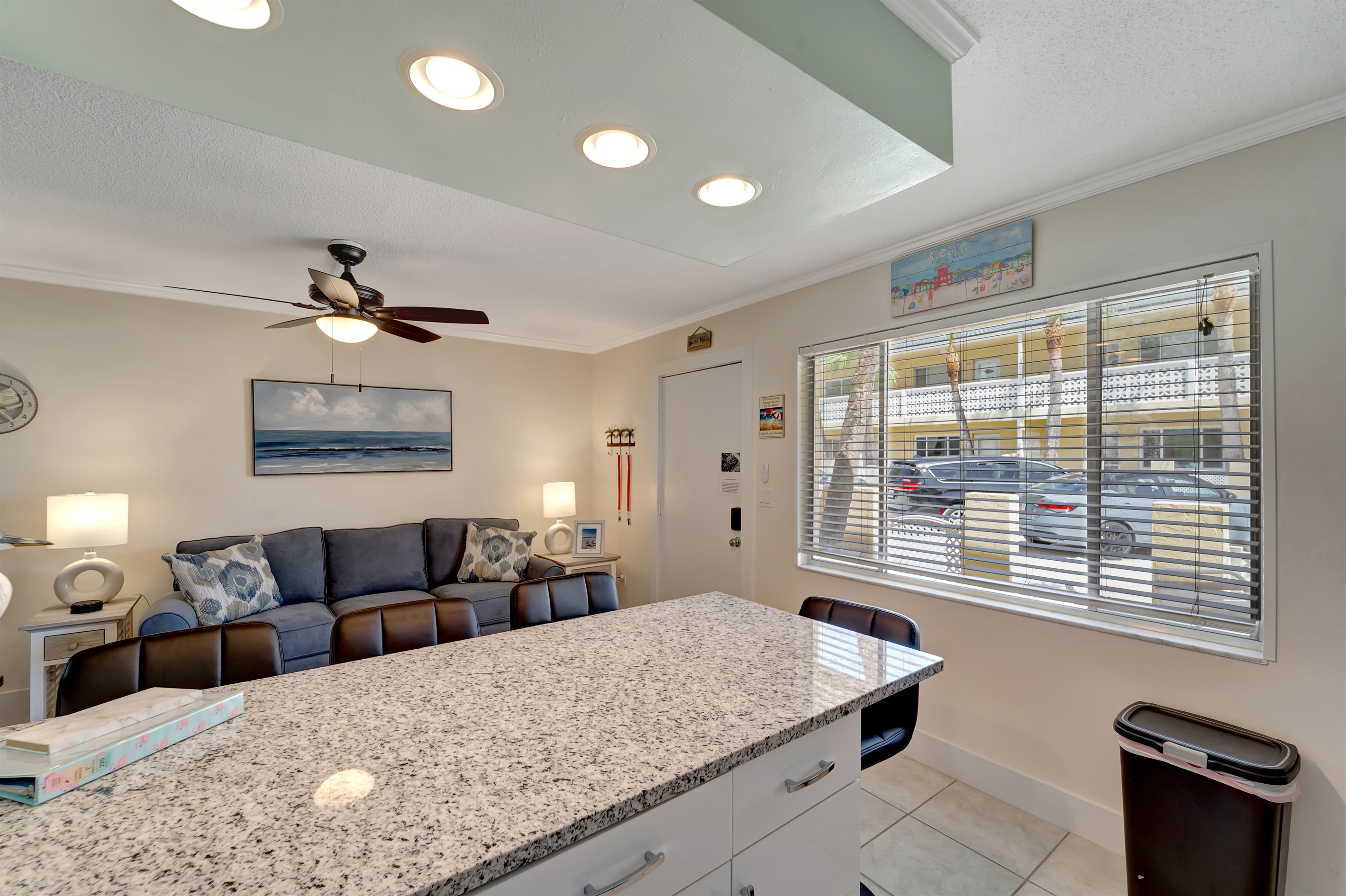 eating area and living room