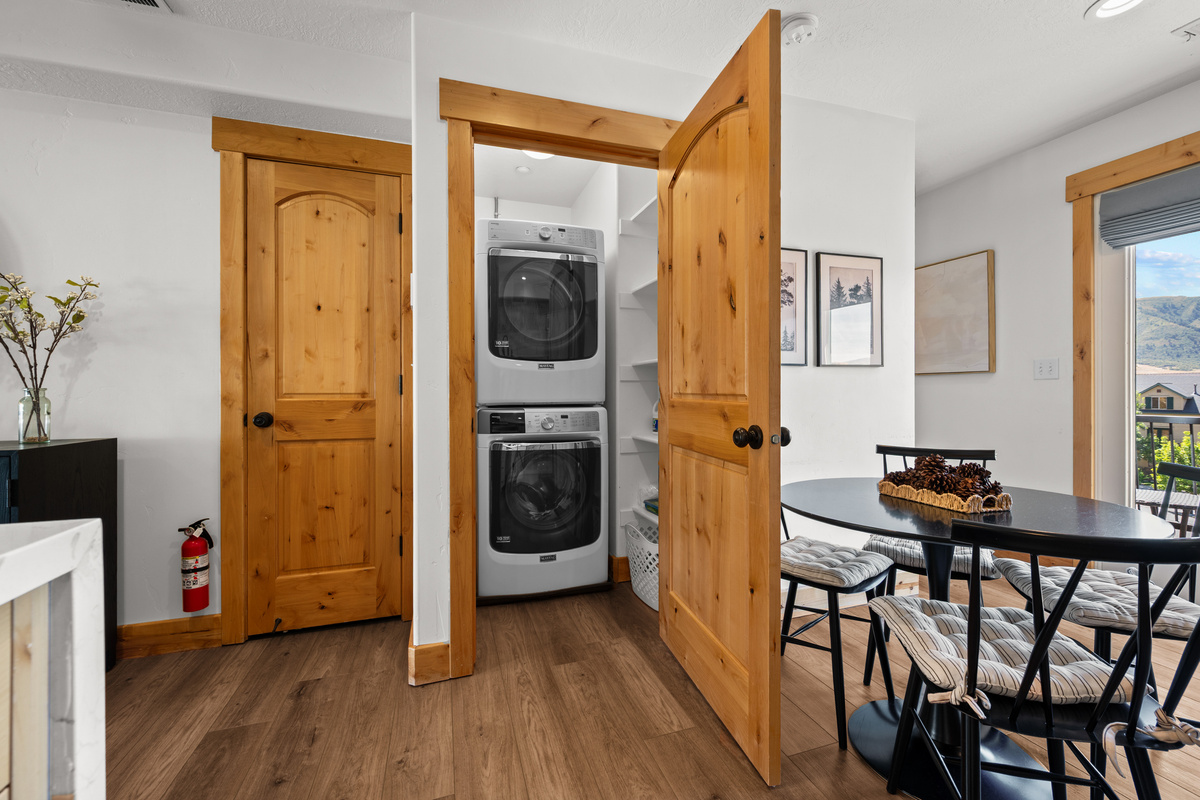 In-home laundry makes longer stays and busy adventure days much easier to manage.