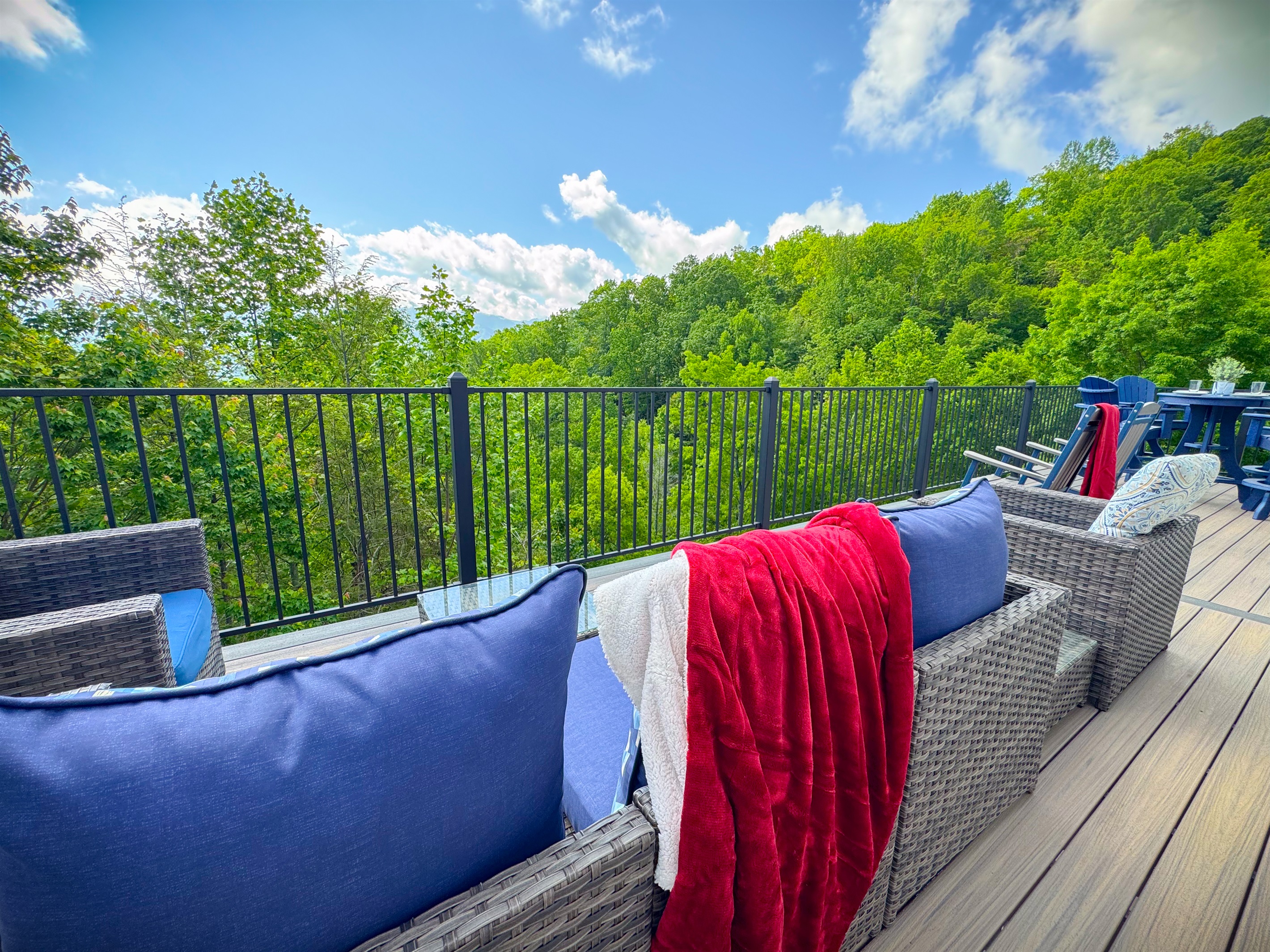 Great seating on the upper deck for admiring the beautiful mountain views