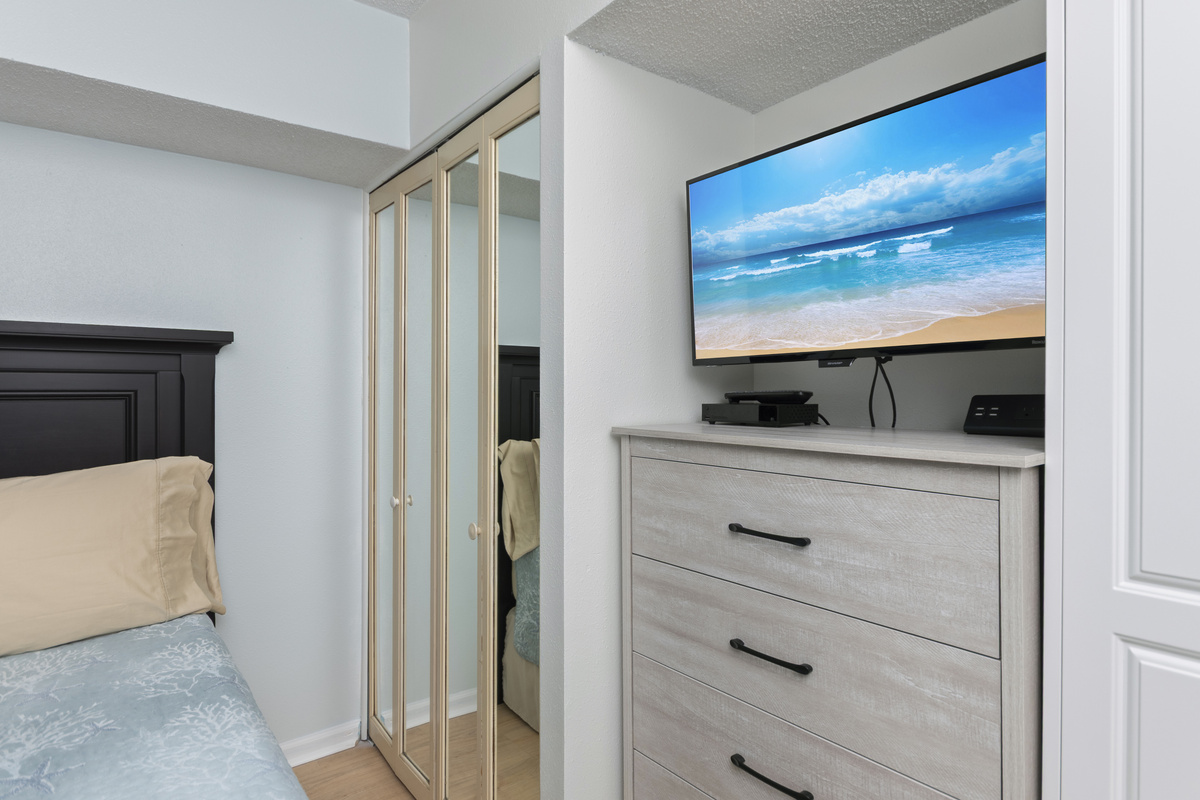 Two smart TVs in the condo for a variety of viewing.  Plenty of storage to unpack and stay awhile. 