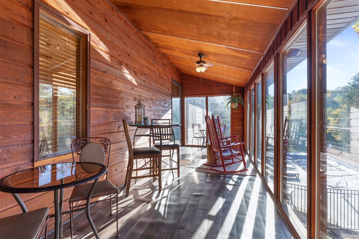 Enclosed deck off the main level!