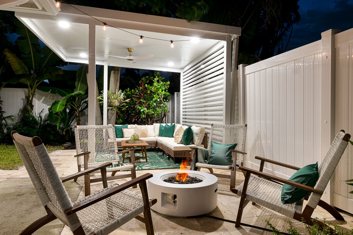 Whether you're lounging in the shade, sharing stories with friends, or taking a break between swims, this peaceful corner is designed for comfort and connection &mdash; and it&rsquo;s all yours to enjoy.