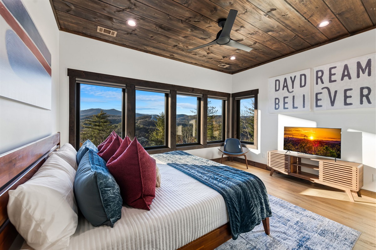 Wake up surrounded by mountains.