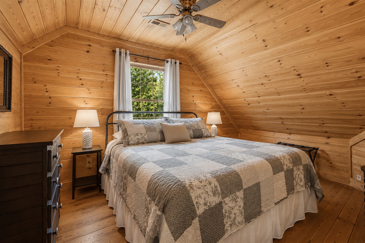 King Bedroom with Smart TV and connecting bathroom