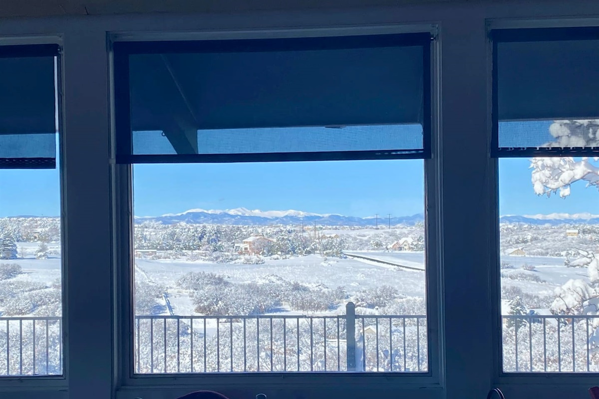The view from the dining table with fresh snow!