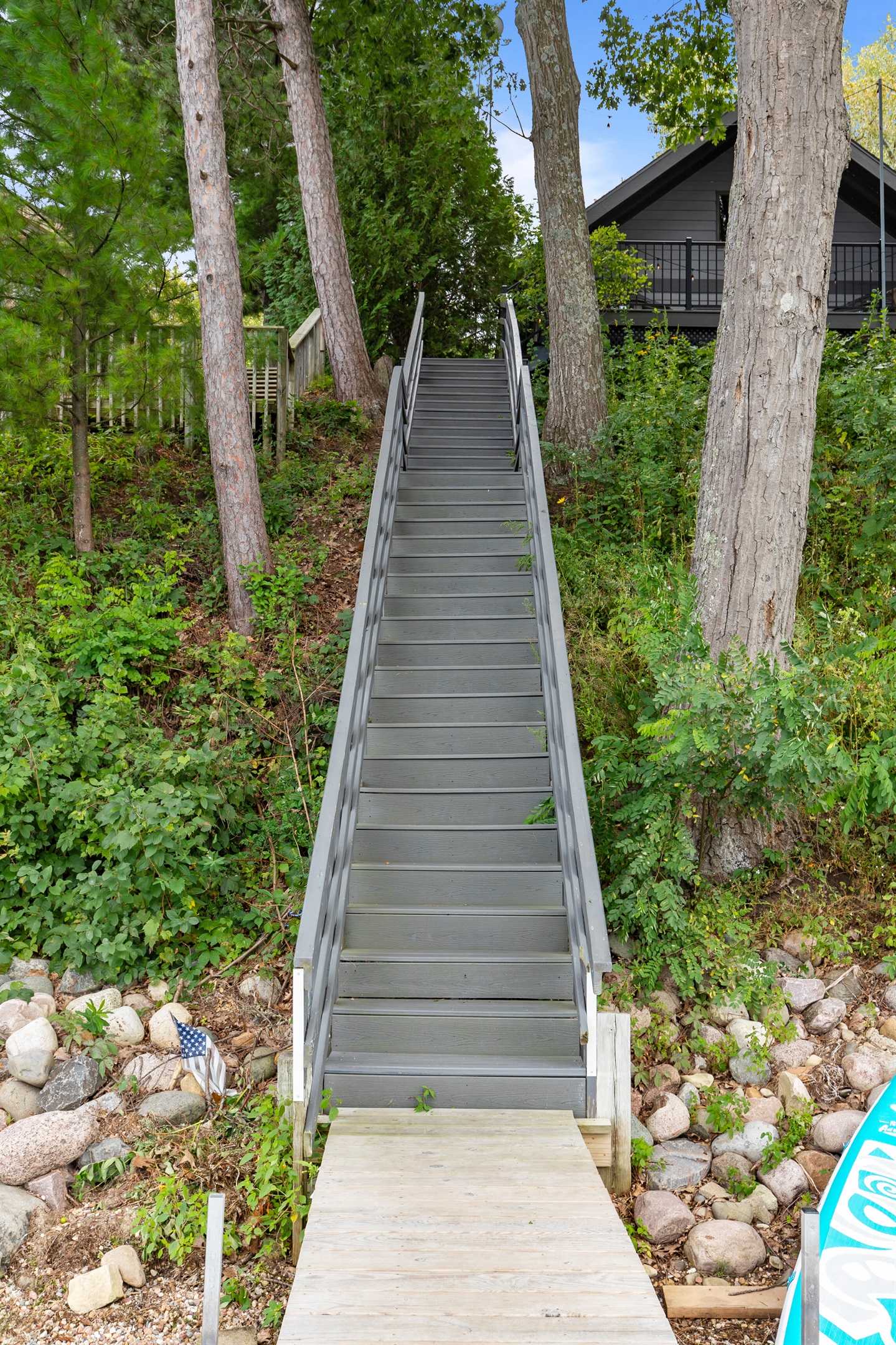 These lake stairs come with built-in cardio—no gym membership required!