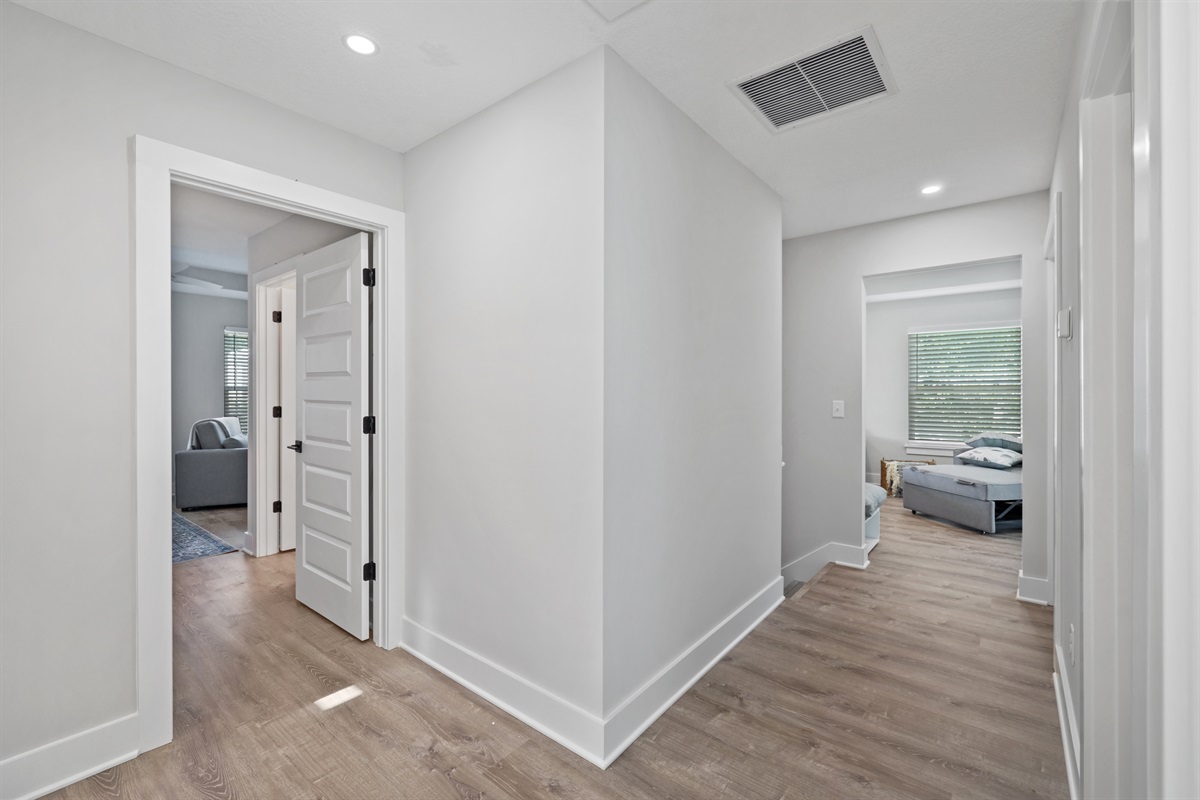 upstairs leads you to 3 additional bedroom and a second living room 