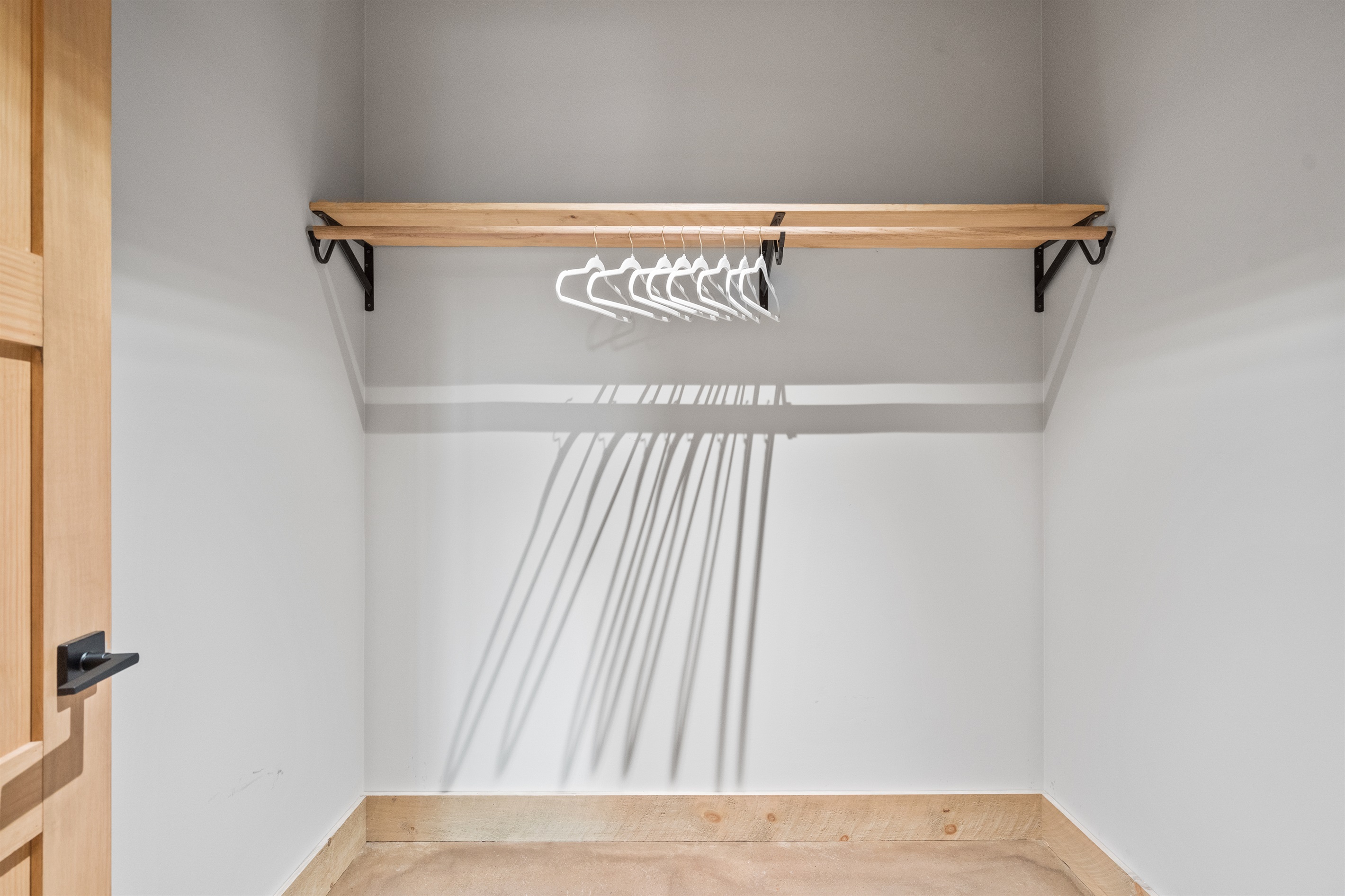 All closets are huge walk in- large enough for pack in play