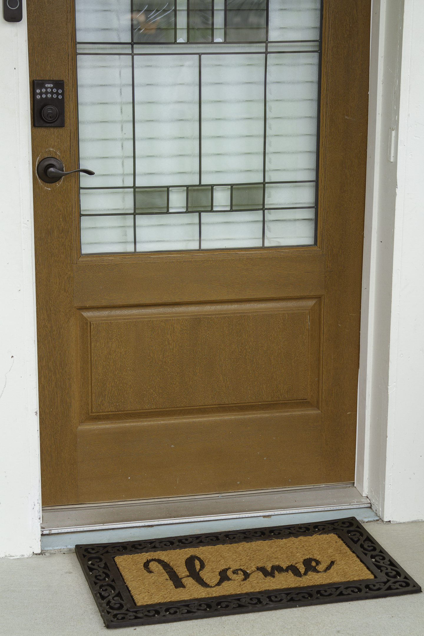 The front door and matt
