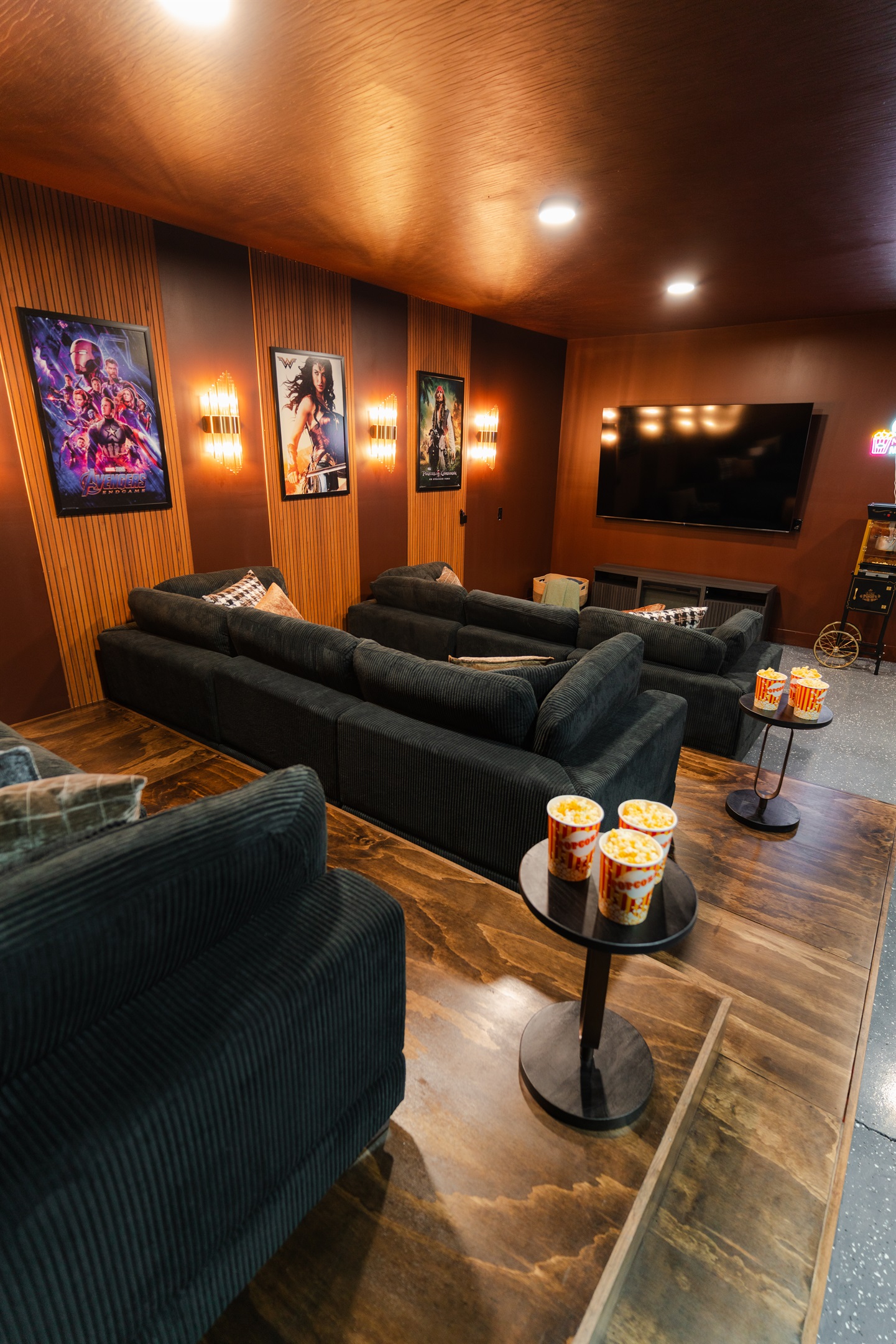 Grab the popcorn and settle in for a movie experience in the private theater room