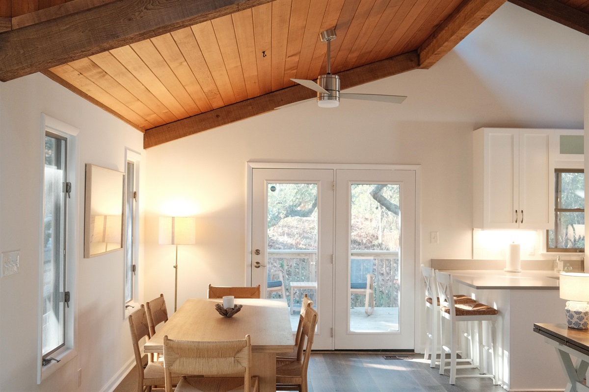 Open Dining and Kitchen - view from living room area