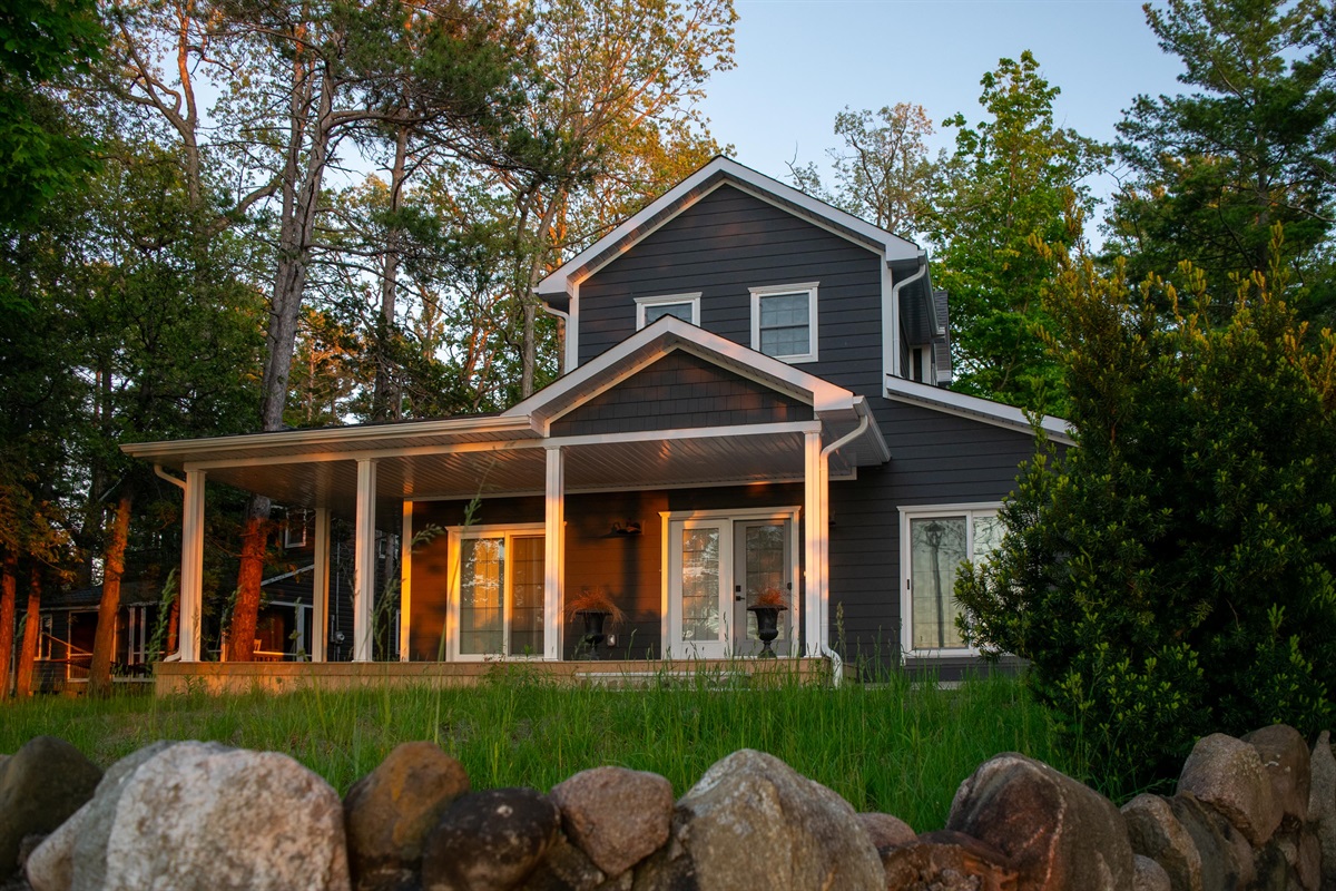     &ldquo;Golden sunset light spilling across the porch as another perfect Lake Huron evening begins.&rdquo;