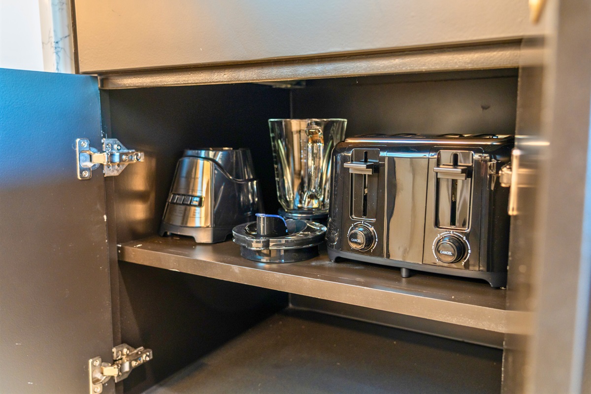 Extra prep and storage space helps keep things organized during your stay.