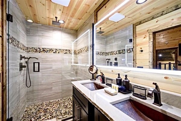 A luxury bathroom that feels more like a five-star spa retreat.