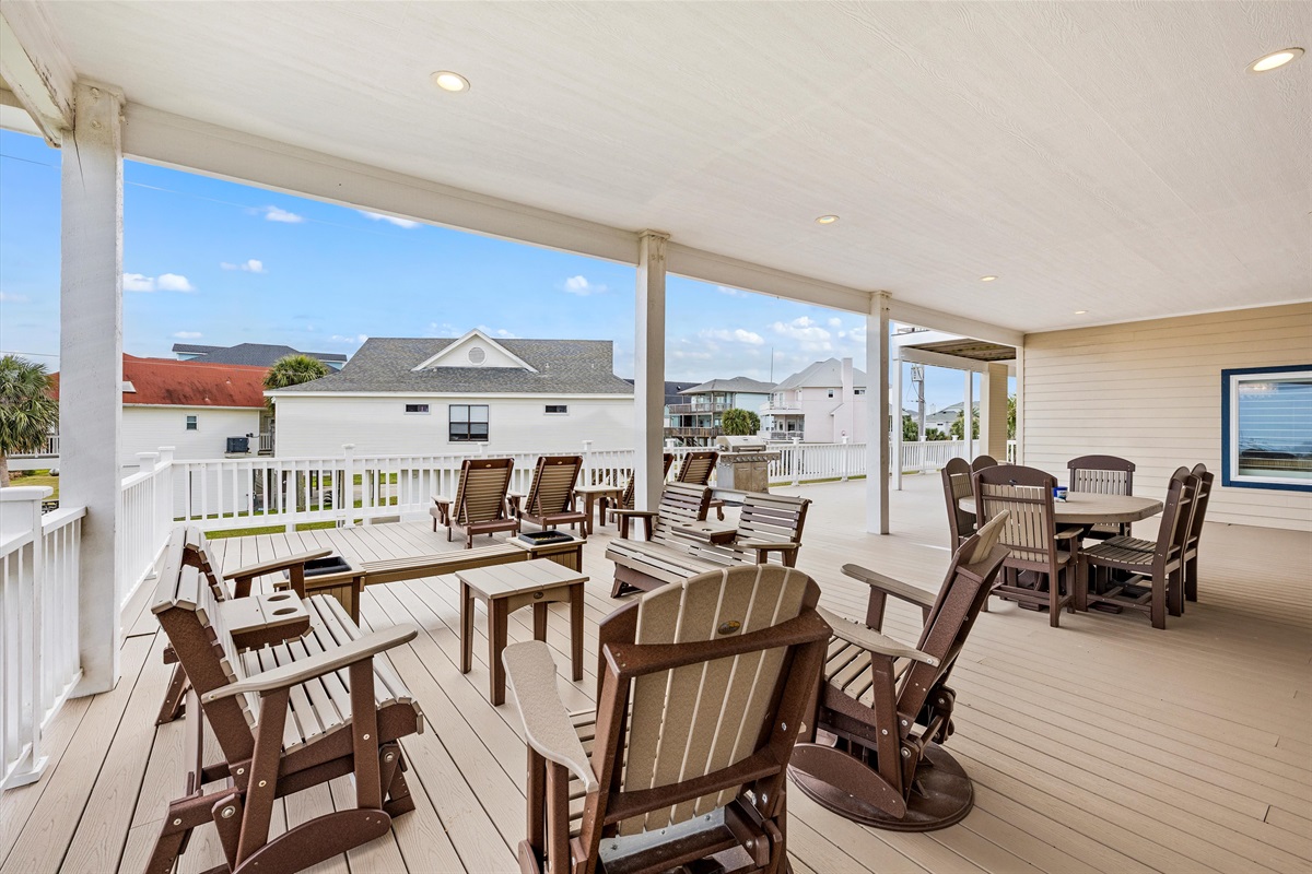 “Deck space made for sunsets and stories.”