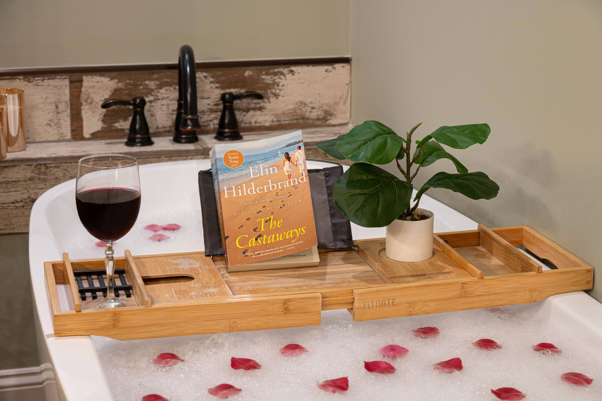 Unwind with a warm bath and your favorite book.