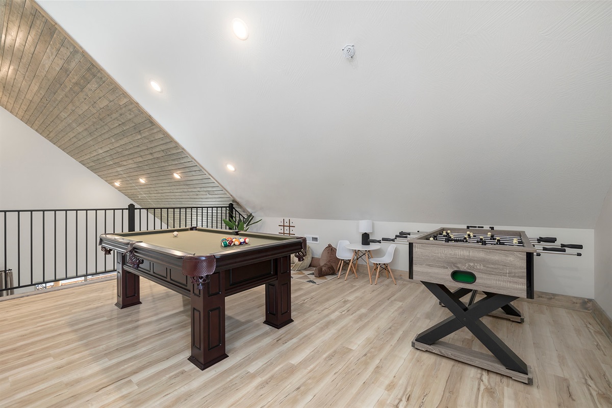 Pool table, fooseball, and arcade machine!