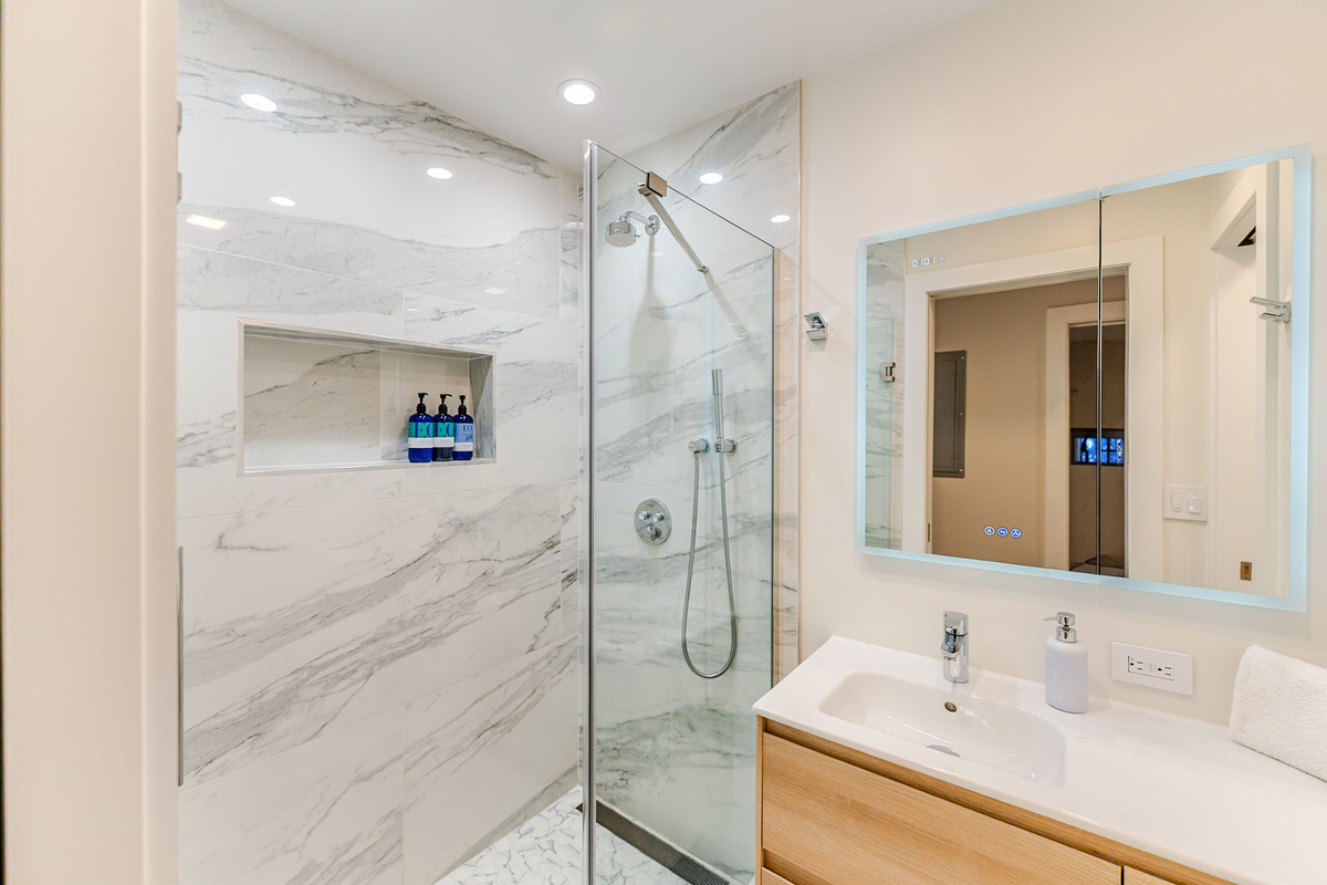 Walk-in Shower with Luxury EO products