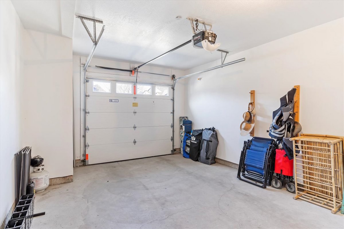 A clean and spacious private garage offering secure parking and convenient storage—perfect for all your mountain gear and seasonal adventures.