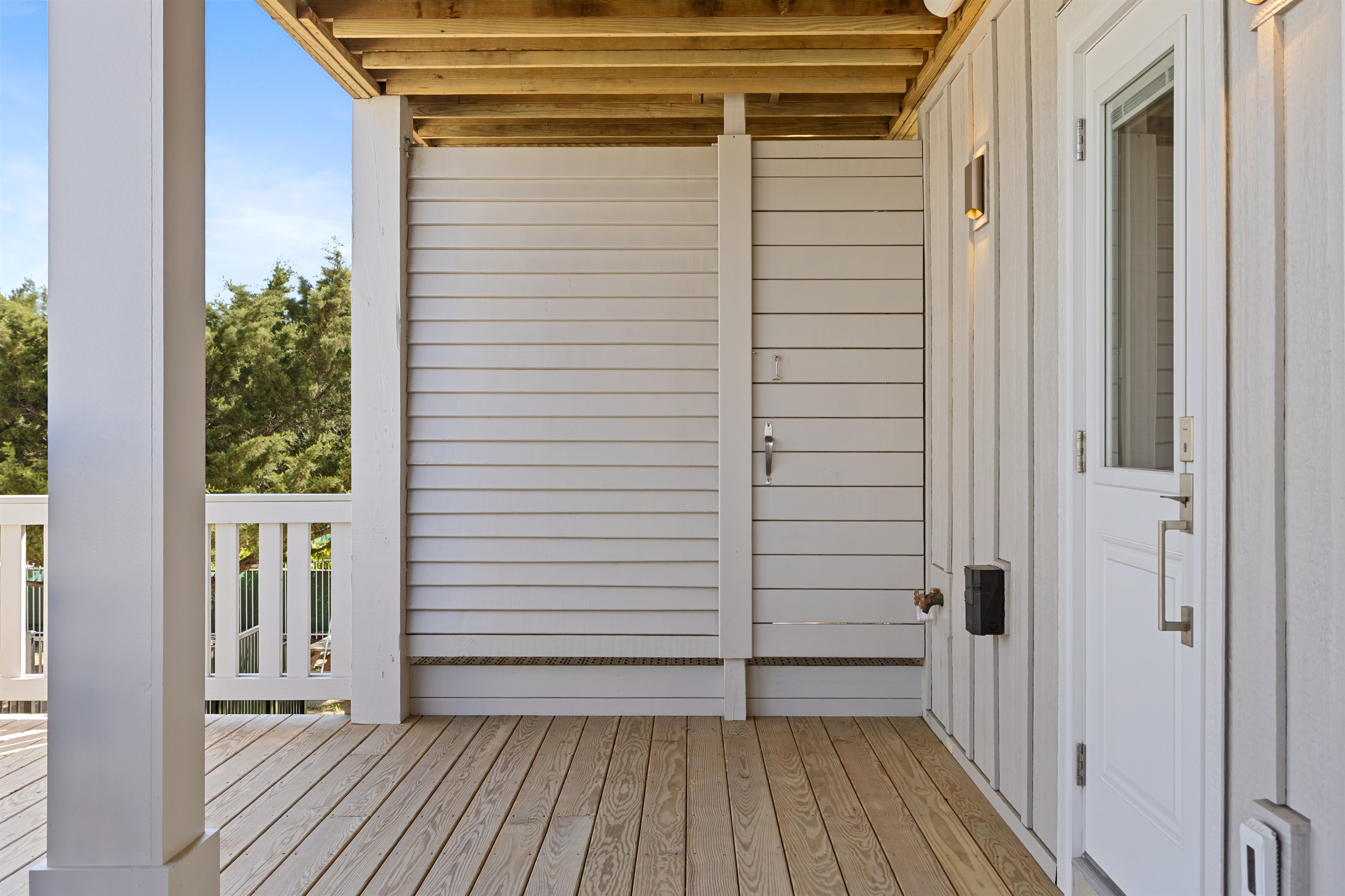 Outdoor shower for ease and convenience