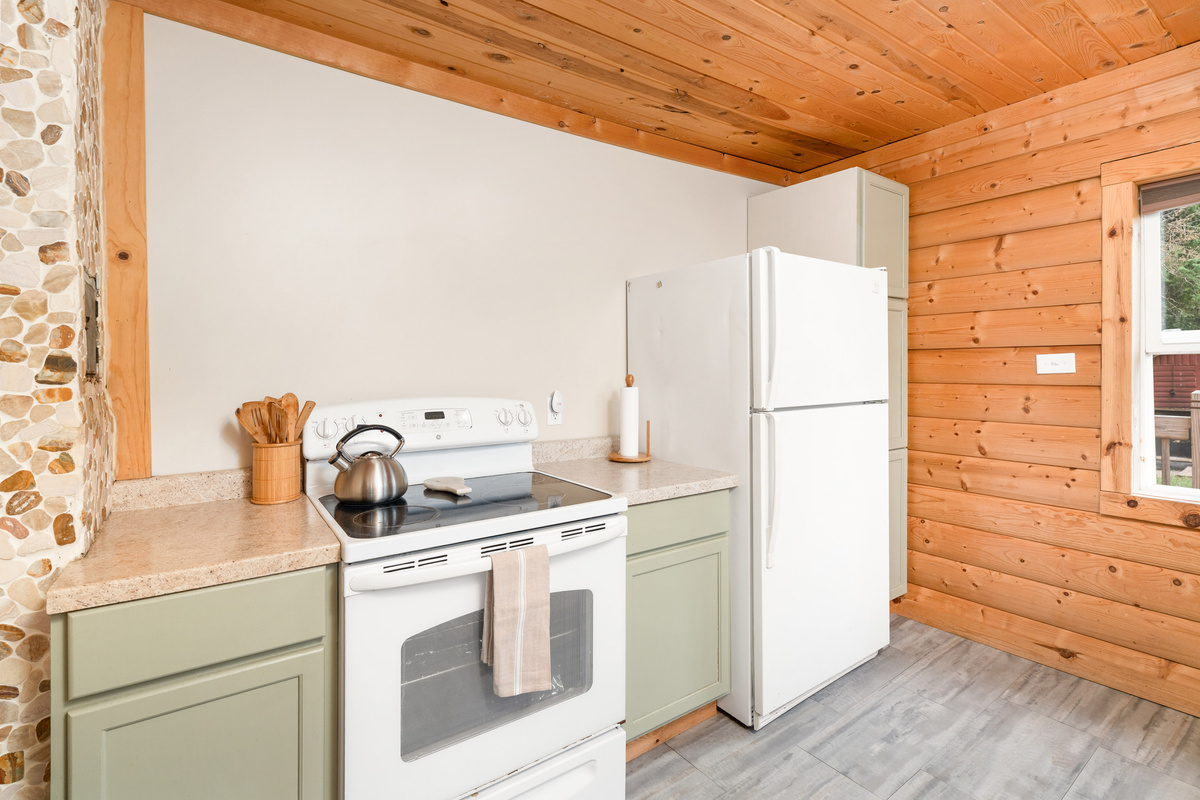 Full size refrigerator and electric stove