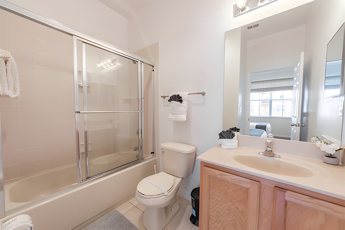 This bedroom has a full ensuite bathroom attached