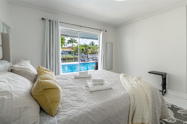 Elegant queen bedroom with hotel-style comfort