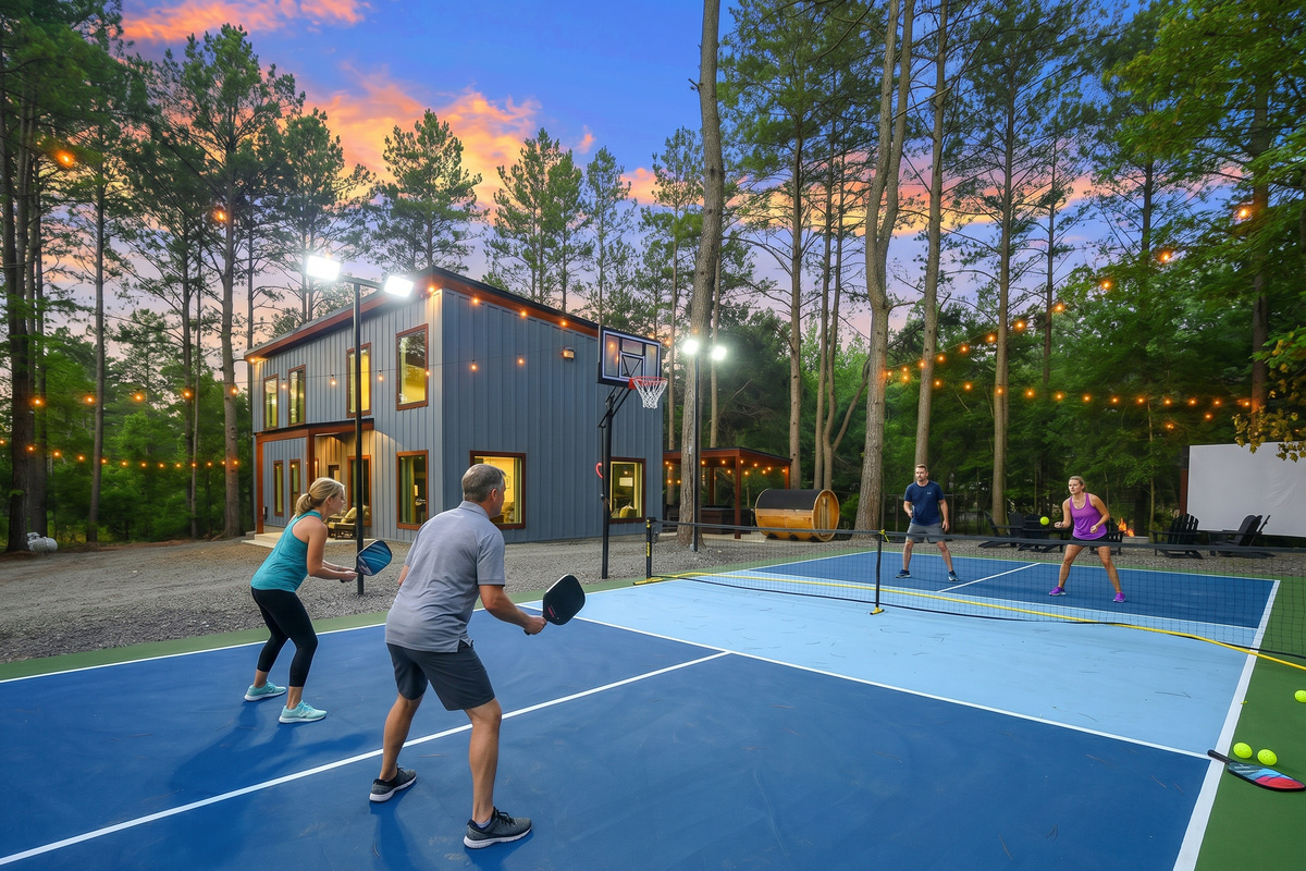 Your own court beneath the pines, made for slow mornings, sunset matches, and bragging rights that last the whole trip.

