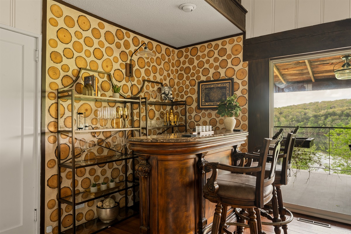 Mix a drink at your private bar—perfect for evenings in.