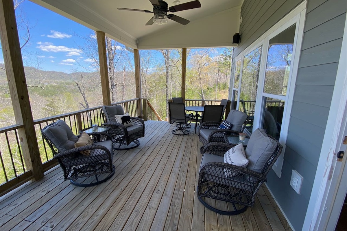 A comfortable spot to relax while enjoying the view.