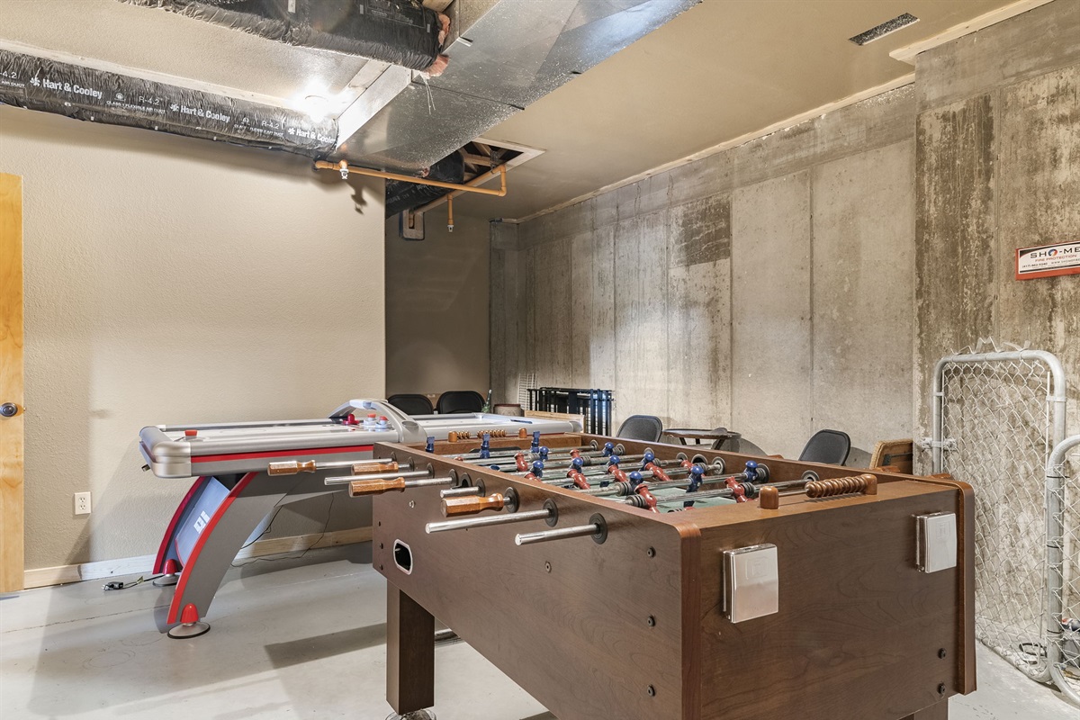 Air hockey and football table!