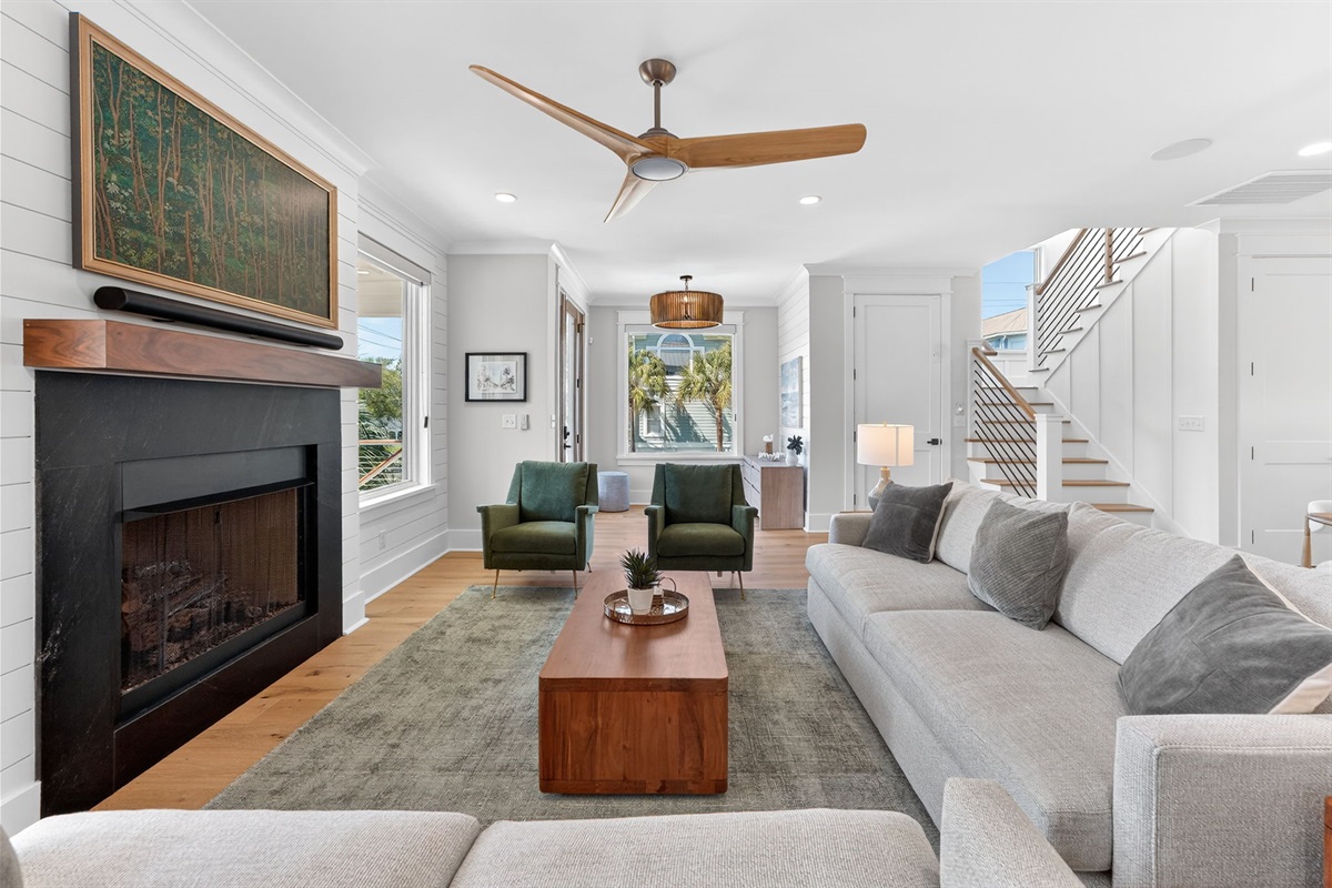 Living Room | On Beach Time | 6 30th Ave, Isle of Palms, SC | IOP Escapes