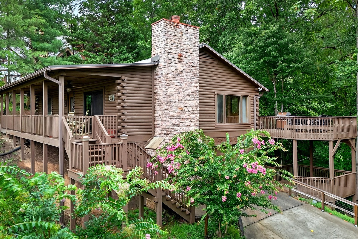 Enjoy the outdoors on the upper or lower deck of this home