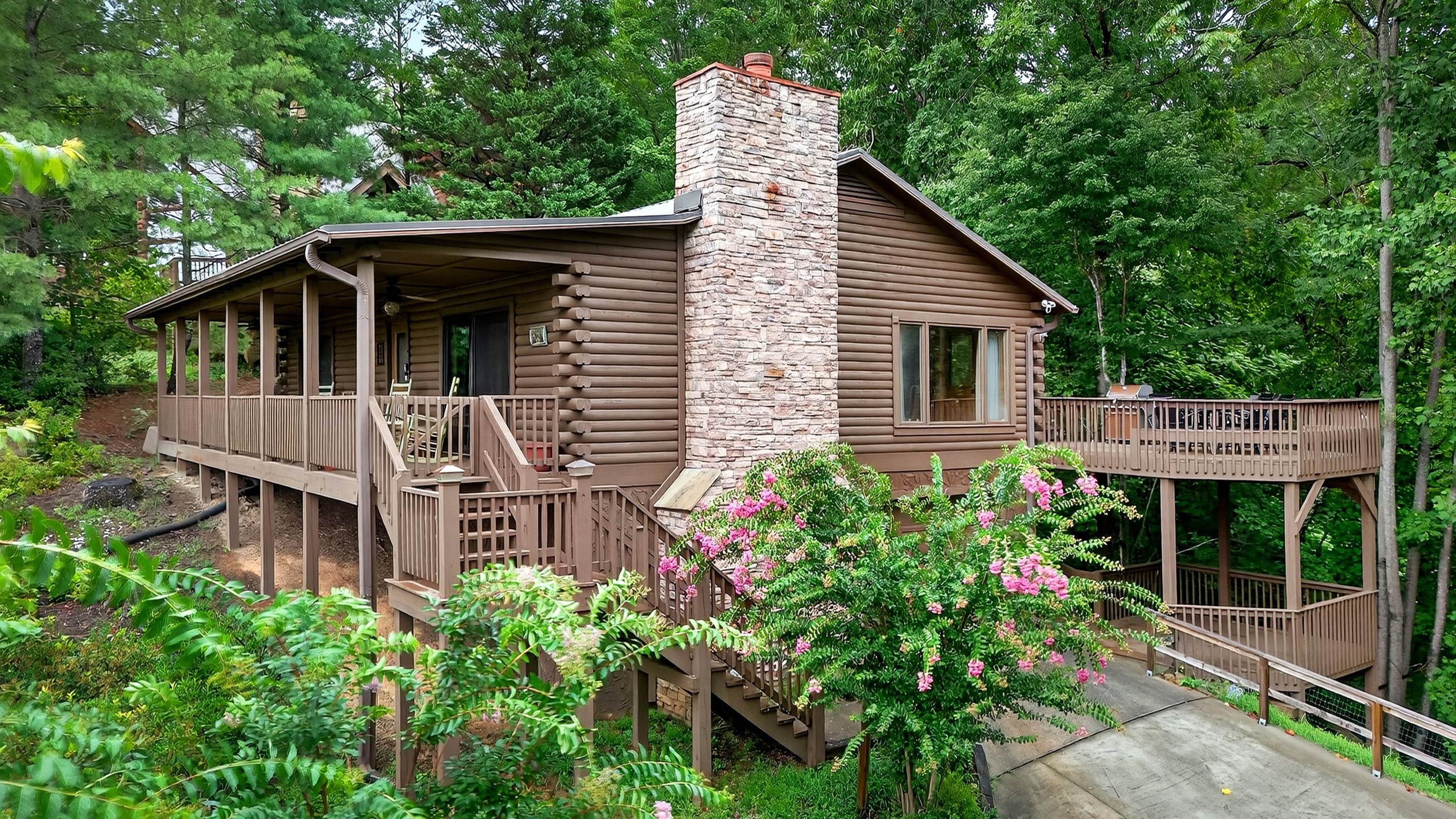Enjoy the outdoors on the upper or lower deck of this home