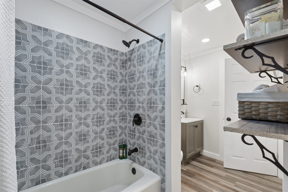 Soaps, shampoo, conditioner and towels are provided for your use.