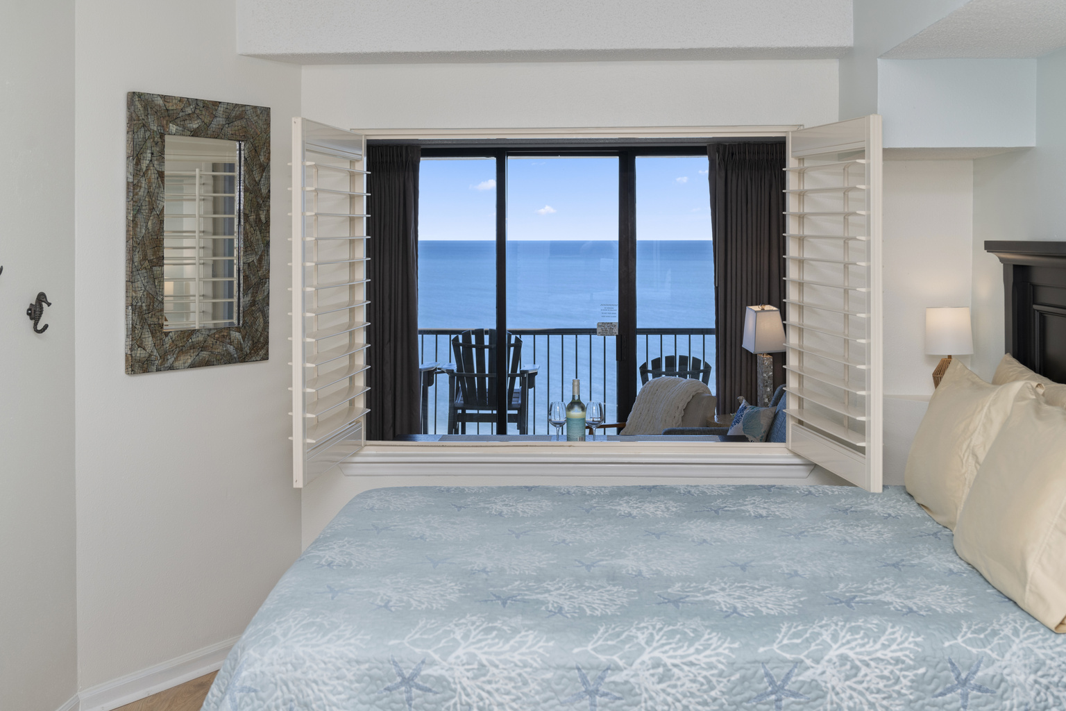 Picturesque view of the ocean from your bedroom