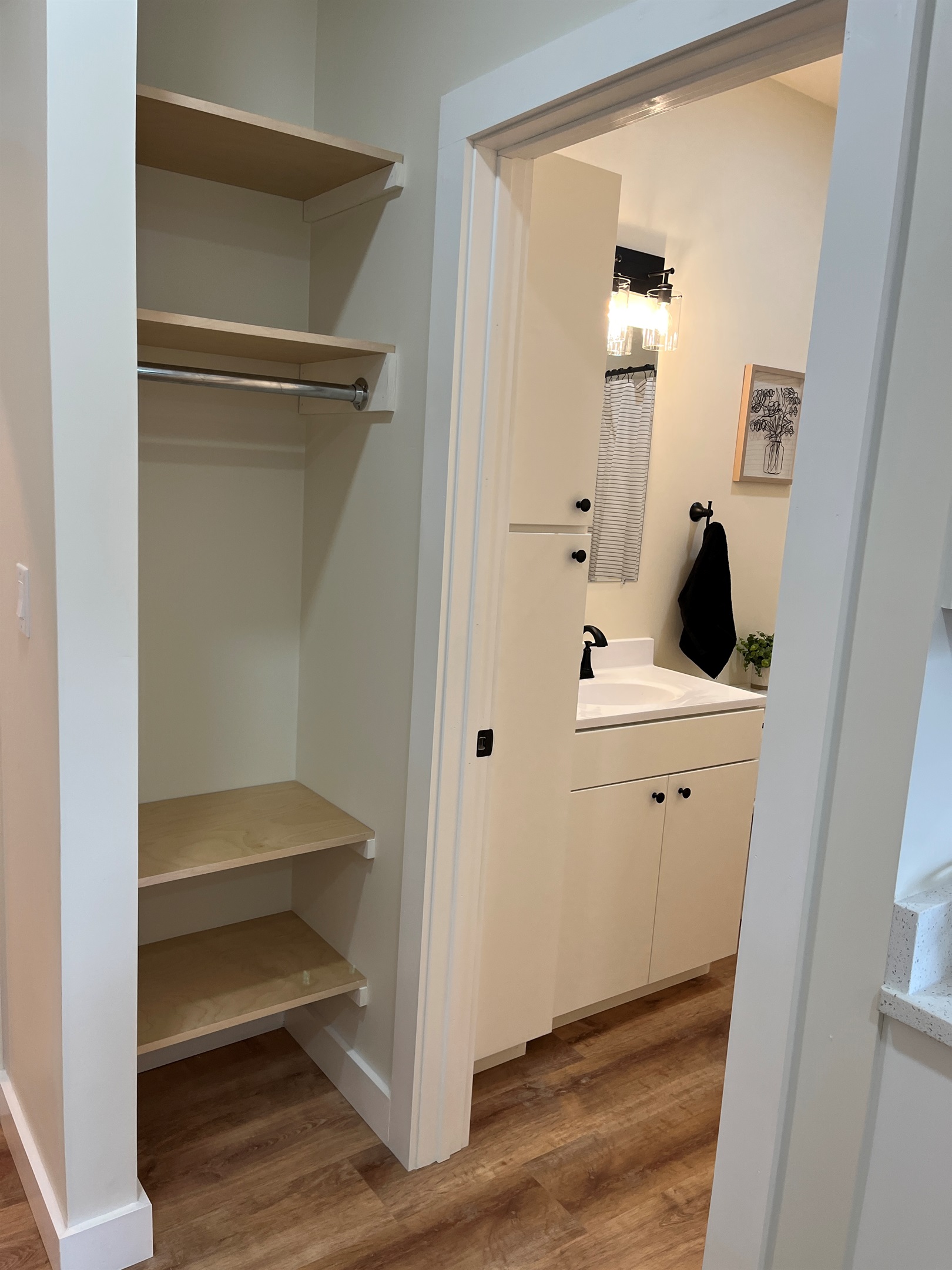 Storage outside full bathroom
