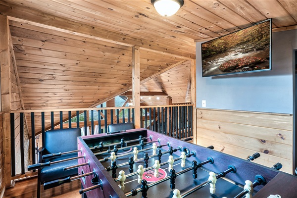 Foosball, Flat Screen TV, and Sitting Area