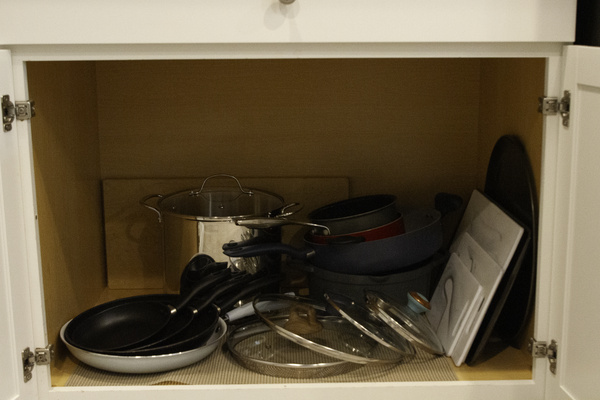 Pots, pans and cutting board