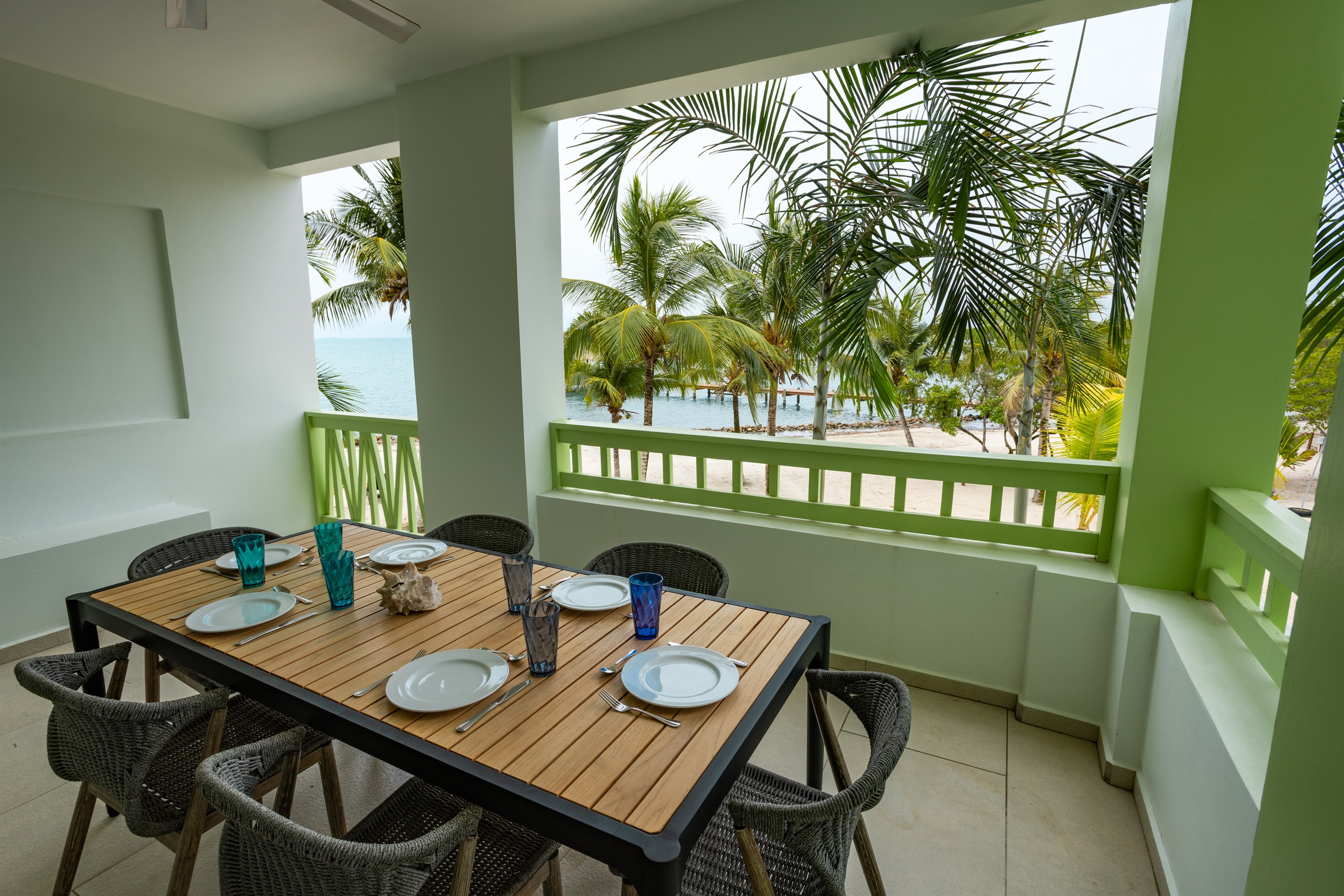 Patio Dining Area with Beach View