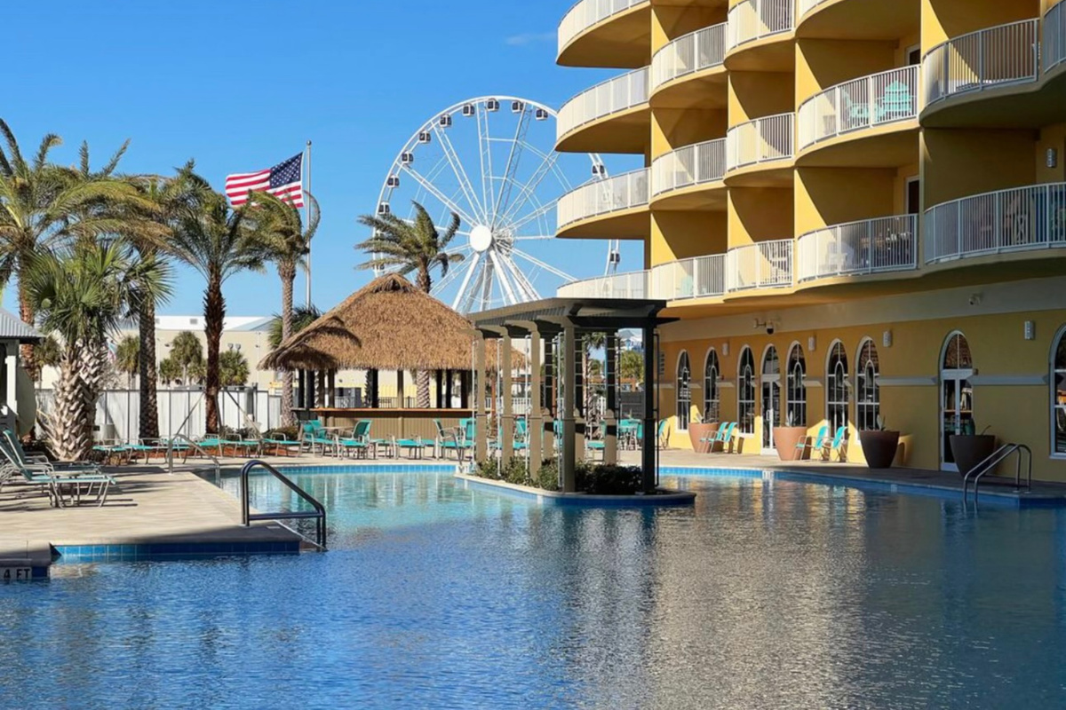 Sky wheel view from pool
