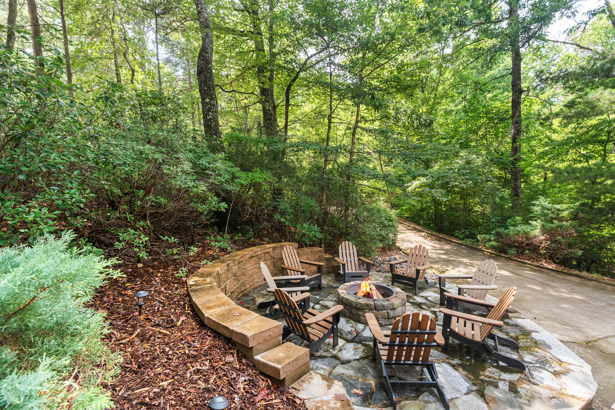 Enjoy sitting around the fire pit, roasting marshmallows, and telling stories.