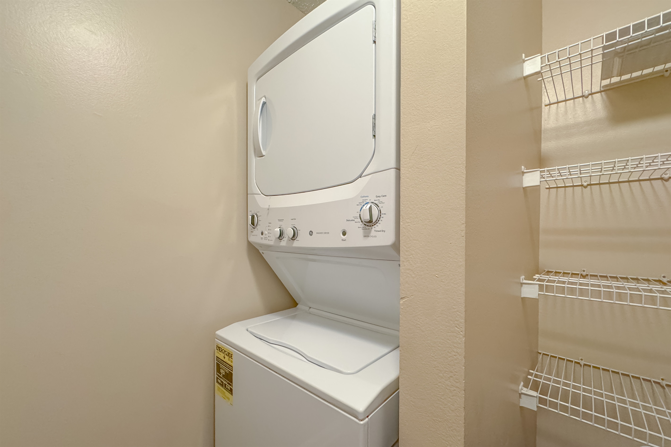 Enjoy the convenience of an in-unit washer and dryer.  Pack light and refresh your wardrobe with ease.