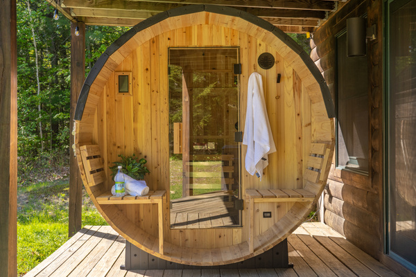 Enjoy a rejuvenating sauna session surrounded by the tranquility of nature.