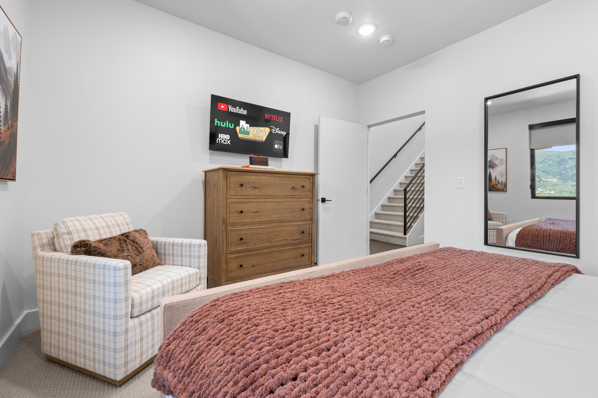 Unwind in the king suite after a day exploring Ogden Valley.