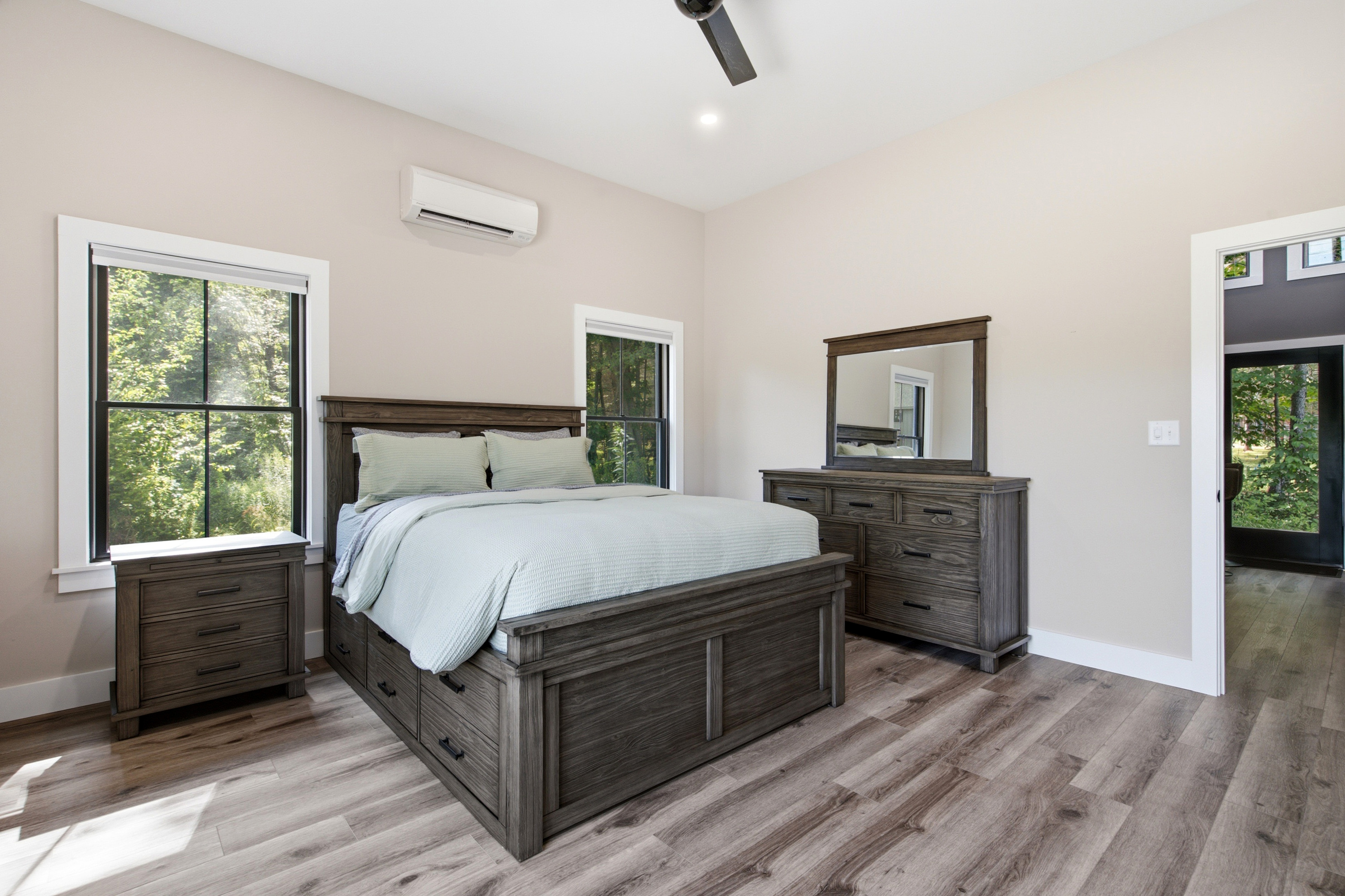 Natural light and peaceful surroundings create a comfortable place to recharge.