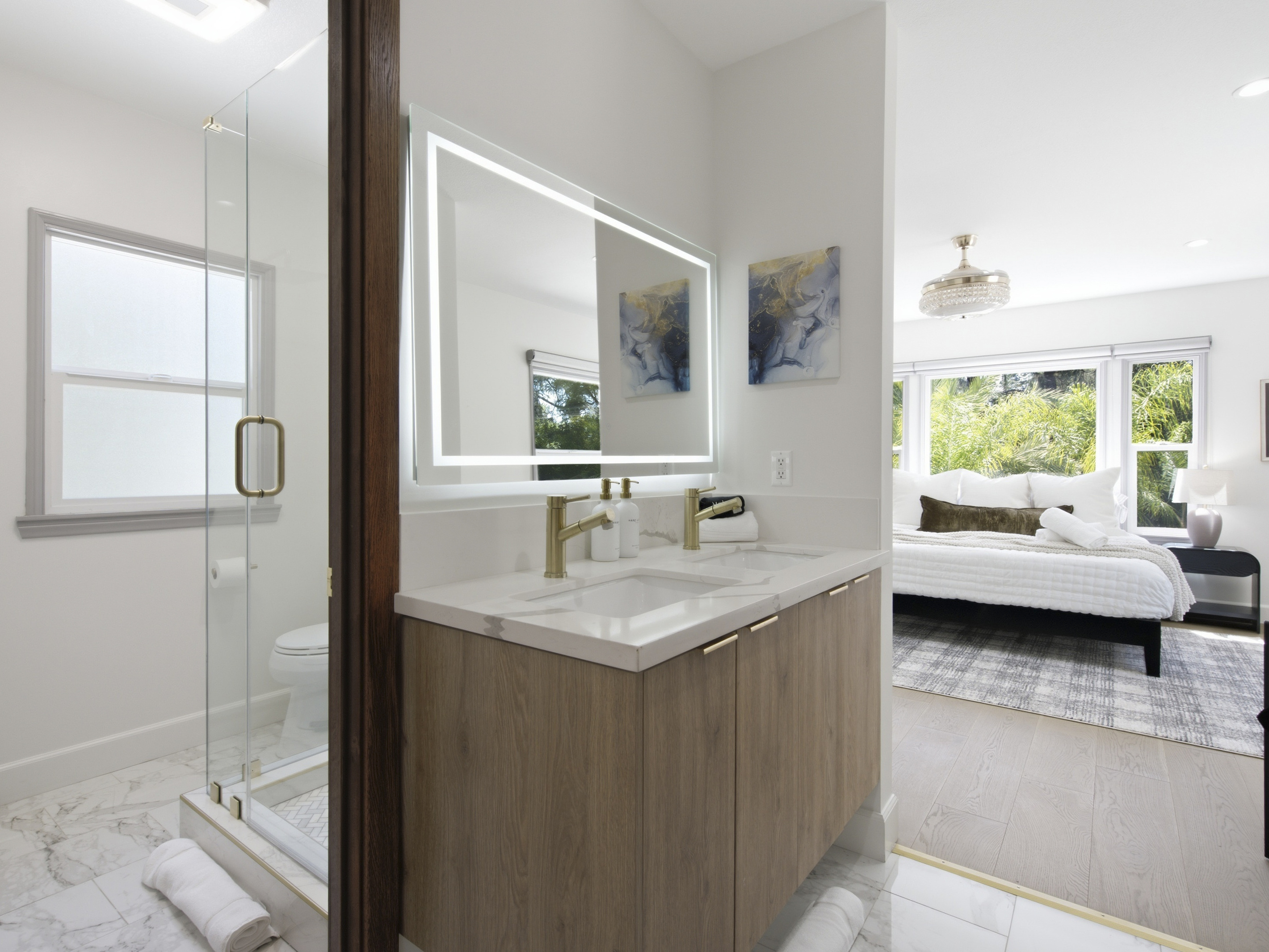 Step into a bright, beautiful bathroom designed with comfort and style in mind.