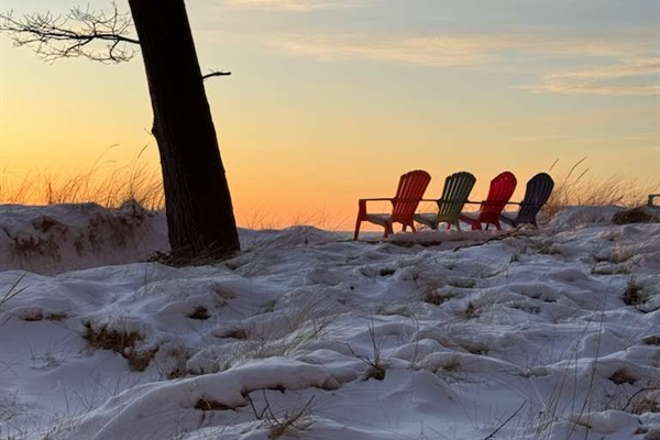 Breathtaking sunsets from our main bluff, no stairs required 